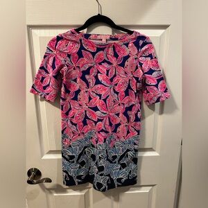 Lilly Pulitzer Girls Lilah Dress Royal Purple Wild Child Zebra Dress XL 12-14